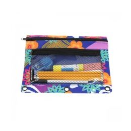 48 Bulk Pencil Case In A Flower And Heart Print