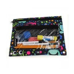 48 Bulk Pencil Case In A Multi Color Owl Print