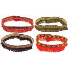 60 Bulk Assorted Color Cloth, With Embroidery Necklaces Have Fringe Edging