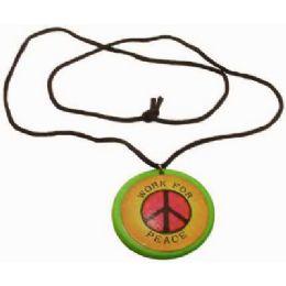 60 Bulk Necklace With Acrylic Pendant, Pendant Work For Peace