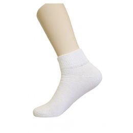 120 Bulk Youth Diabetic Ankle Socks White Size 9-11