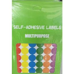 72 Bulk SelF-Adhesive Round Labels - Mixed Colors