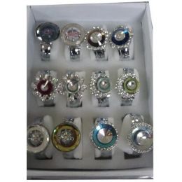 36 Bulk Women's Assorted Bangle Watches With Stones