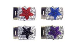 72 Bulk Studded Belt Buckle With Studded Star