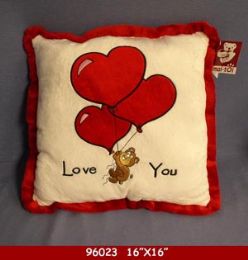 24 Bulk Plush I Love You Balloon Pillow
