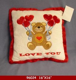 24 Bulk 16" X 16" Plush Bear Balloon Pillow