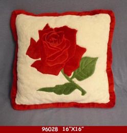 12 Bulk 16" X 16" Plush Rose Pillow
