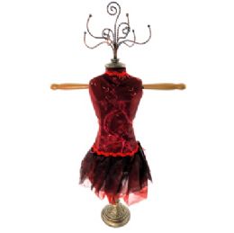 4 Bulk Maroon Ornate Jewelry Display Doll