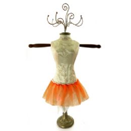 60 Bulk White And Orange Ornate Jewelry Display Doll
