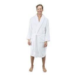 4 Bulk Tahoe Fleece Shawl Collar Robe In White