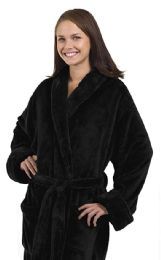 4 Bulk Tahoe Fleece Shawl Collar Robe In Black