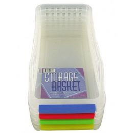24 Bulk Slim Plastic Storage Basket