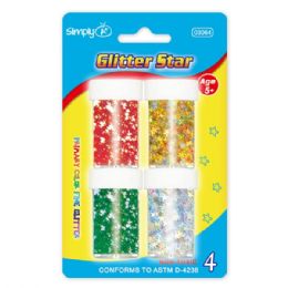 96 Bulk 4 Piece Glitter Star