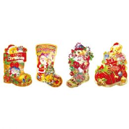 96 Bulk 22" X'mas 3d Cutout/stocking