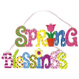 144 Bulk Seventeen Inch Spring Plaque With Glitter