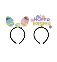 48 Bulk Easter Headband With Glitter Assorted Design
