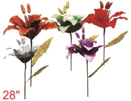 72 Bulk 28" Flower With Glitter