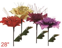 72 Bulk 28" Flower With Glitter