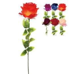 144 Bulk Thirty Two Inch Rose With Glitter Assorted Colors
