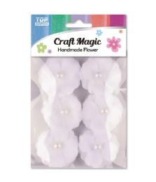 288 Bulk 2" 6-Piece Satin flower White