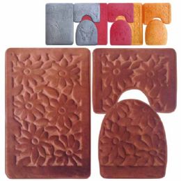 12 Bulk Bathroom Mat Set 31.5x19.5"/3 Piece