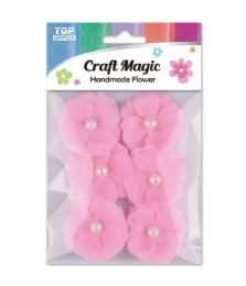 288 Bulk 2" 6-Piece Satin flower Baby Pink