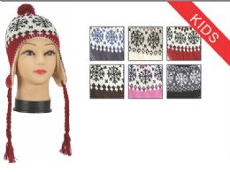 72 Bulk Kid's Snowflake Helmet Hat