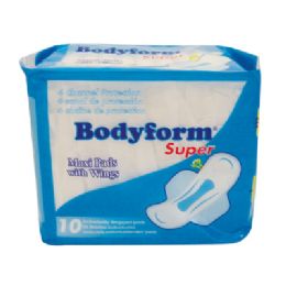 72 Bulk Bodyfo Super Maxi With/wings 10 Count