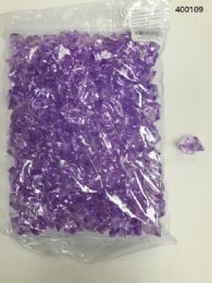 36 Bulk Plastic Decoration Stones In Light Purple