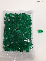 36 Bulk Plastic Decoration Stones In Dark Green