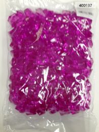 36 Bulk Plastic Decoration Stones In Purple