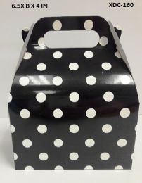 360 Bulk Candy Box 6.5x8x4 In Black Polka Dot