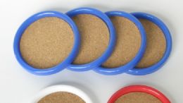 144 Bulk Cork Coaster Plastic Frame 4pc