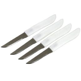 144 Bulk Paring Knives White Handle 4pc