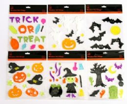144 Bulk Halloween Window Gel Clings
