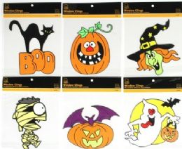 144 Bulk Halloween Window Pvc Cling