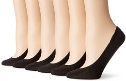 180 Bulk Women's Mesh No Show / Silicone No Slip Loafer Sock Liner Black