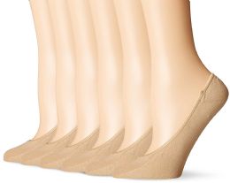 180 Bulk Women's Mesh No Show / Silicone No Slip Loafer Sock Liner Nude
