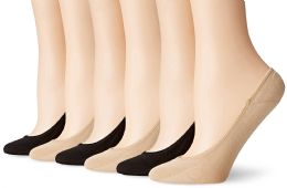 180 Bulk Women's Mesh No Show / Silicone No Slip Loafer Sock Liner Assorted