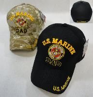 24 Bulk Licensed Us Marine Dad Ball CaP-Assorted Colors