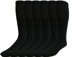 12 Bulk Yacht & Smith Men's Cotton 28" Inch Terry Cushioned Athletic Black Tube Socks Size 10-13