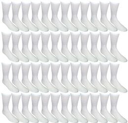 48 Bulk Yacht & Smith Men's Cotton Terry Cushioned King Size Crew Socks