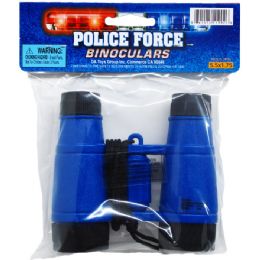 144 Bulk 3.75" Toy Binoculars In Poly Bag W/ Header, 2 Assrt Clrs