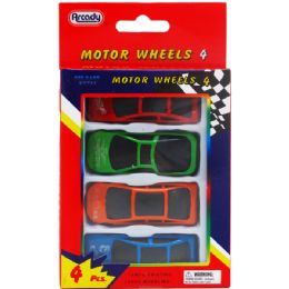 96 Bulk 4pc 2.75" Assrt DiE-Cast Car Set In Pegable Window Box