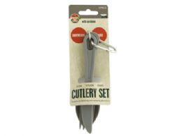 24 Bulk Camping Cutlery Set With Carabiner