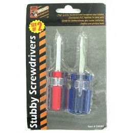 24 Bulk 2 Pack Stubby Screwdriver Set