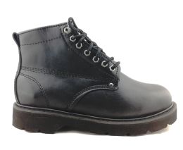 12 Bulk Men's Genuine Leather Boots Black Sizes 6-15 Open Stock