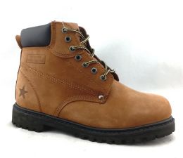 12 Bulk Men's Genuine Leather Boots In Rust Size 6-13
