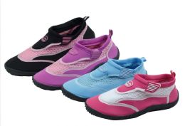 36 Bulk Women's Assorted Color Aqua Socks / Water Shoes