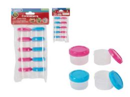 96 Bulk CONTAINER SET 10-Piece 2" Diameter X1.5" High Pink and Blue